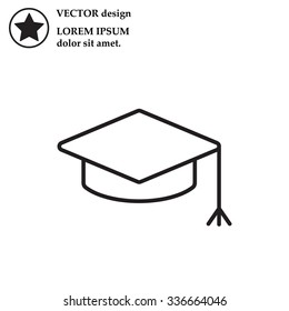 Graduation hat cap line art icon