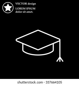 Graduation hat cap line art icon