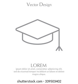 Graduation hat cap line art icon