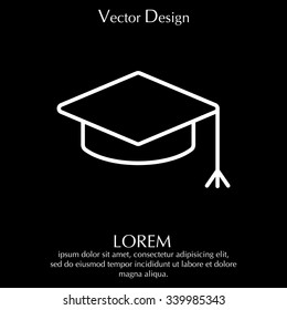 Graduation hat cap line art icon