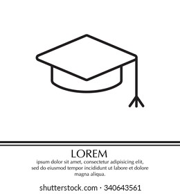 Graduation hat cap line art icon