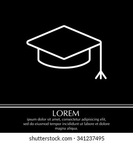 Graduation hat cap line art icon