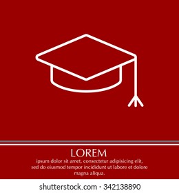 Graduation hat cap line art icon