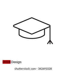 Graduation hat cap line art icon