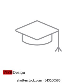 Graduation hat cap line art icon