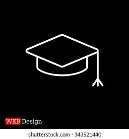 Graduation hat cap line art icon