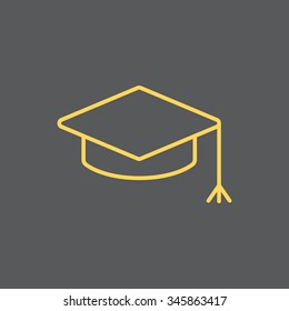 Graduation hat cap line art icon