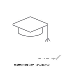 Graduation hat cap line art icon
