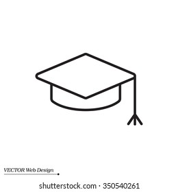Graduation hat cap line art icon