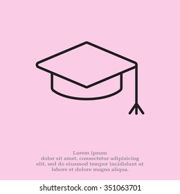 Graduation hat cap line art icon