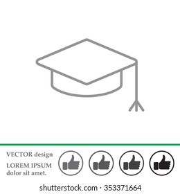 Graduation hat cap line art icon