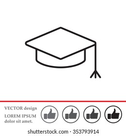 Graduation hat cap line art icon