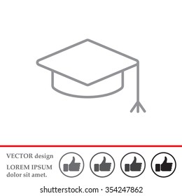 Graduation hat cap line art icon