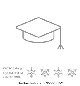Graduation hat cap line art icon