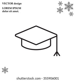 Graduation hat cap line art icon