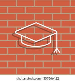 Graduation hat cap line art icon