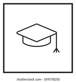Graduation hat cap line art icon