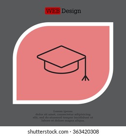 Graduation hat cap line art icon
