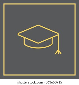 Graduation hat cap line art icon