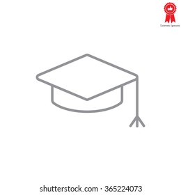 Graduation hat cap line art icon