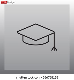 Graduation hat cap line art icon