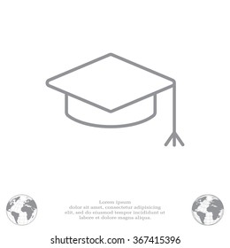 Graduation hat cap line art icon