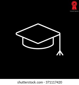 Graduation hat cap line art icon