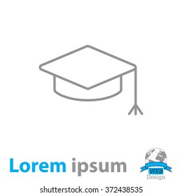 Graduation hat cap line art icon
