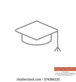 Graduation hat cap line art icon