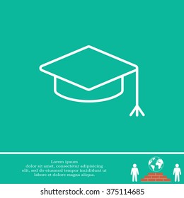 Graduation hat cap line art icon