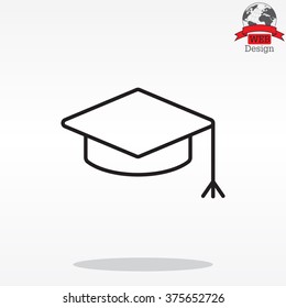 Graduation hat cap line art icon