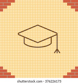 Graduation hat cap line art icon