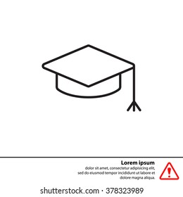 Graduation hat cap line art icon