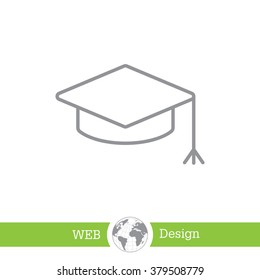 Graduation hat cap line art icon