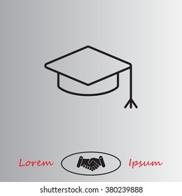 Graduation hat cap line art icon