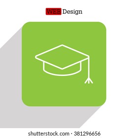 Graduation hat cap line art icon