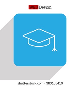Graduation hat cap line art icon
