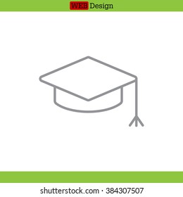 Graduation hat cap line art icon