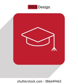 Graduation hat cap line art icon