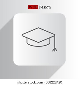 Graduation hat cap line art icon