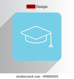 Graduation hat cap line art icon