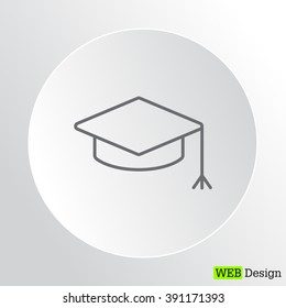 Graduation hat cap line art icon