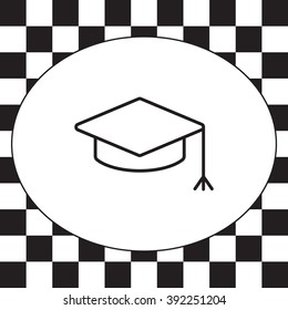 Graduation hat cap line art icon