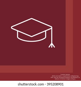 Graduation hat cap line art icon