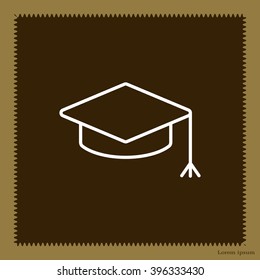 Graduation hat cap line art icon