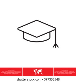 Graduation hat cap line art icon