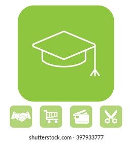 Graduation hat cap line art icon