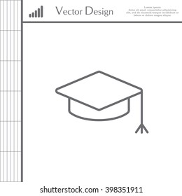 Graduation hat cap line art icon