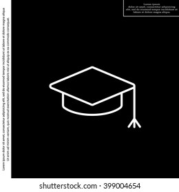 Graduation hat cap line art icon
