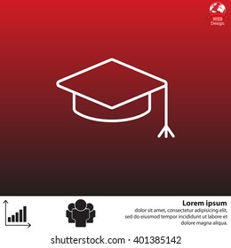 Graduation hat cap line art icon